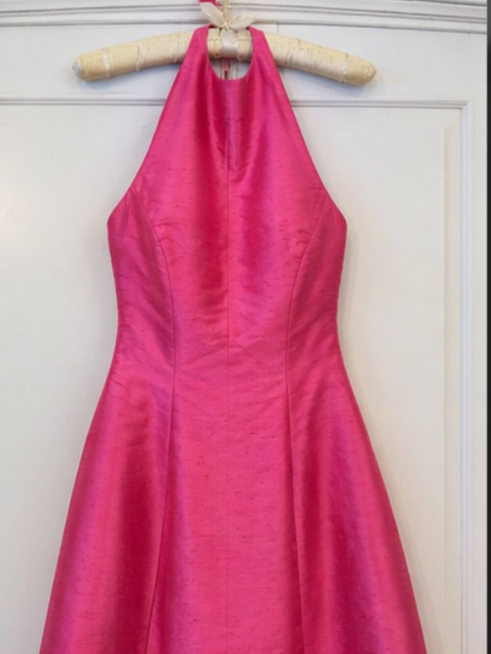 Vintage Ralph Lauren Collection Silk Halter Dress Pink Sample Runway